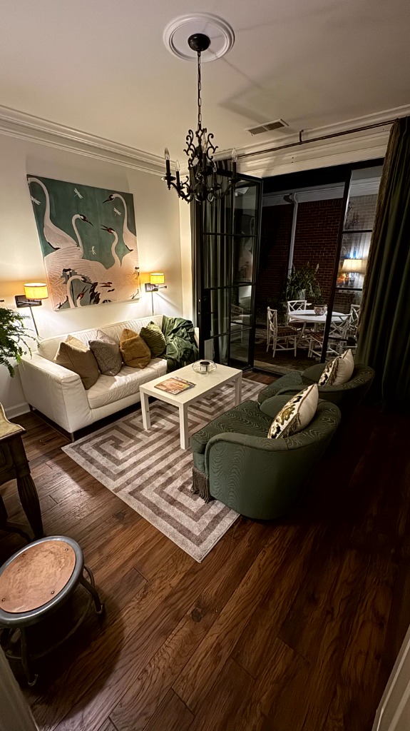 Southwind Garden Den Night Outlook to Courtyard