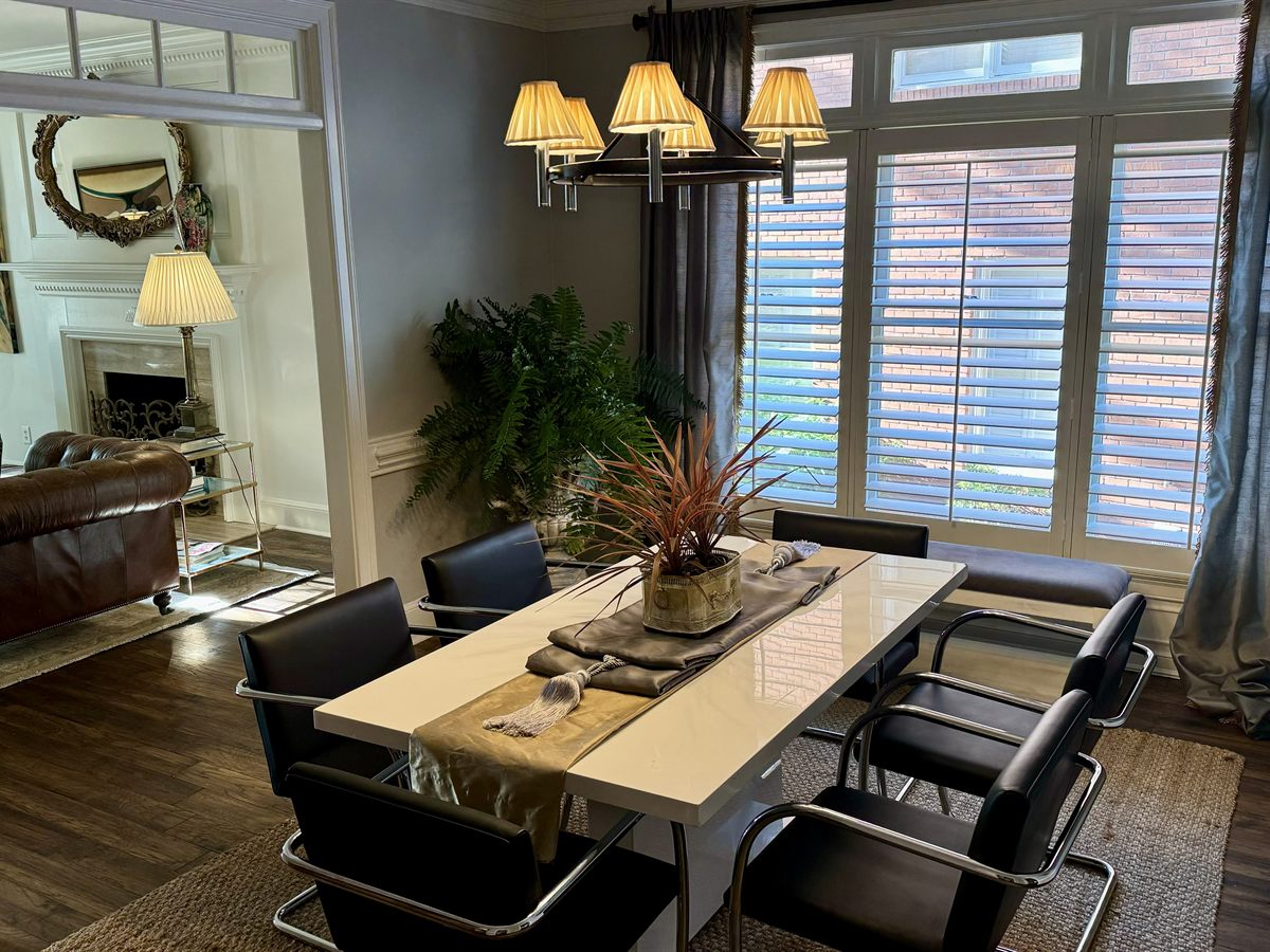 Southwind Dining Room After: Breuer Chairs & Silk Drapes