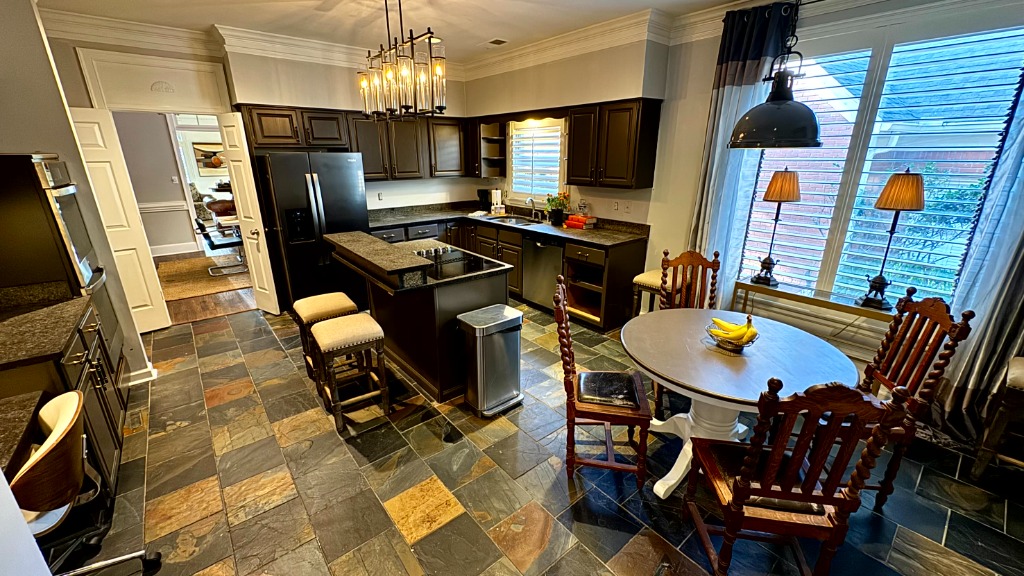 Kitchen & Breakfast Room After: SW Black Fox Cabinets & Color Translation