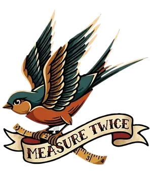 Measure twice swallow mascot