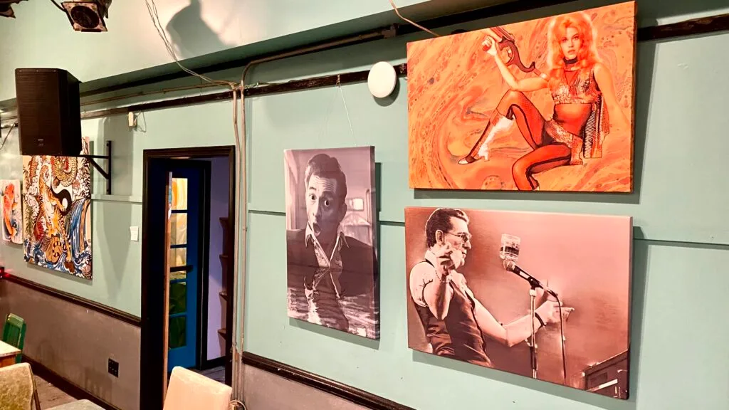 Commercial interior design and custom wall art installation above a coffee bar in Midtown Memphis.