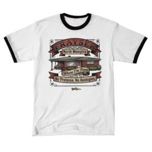 The Memphis Neighborhoods Flash Art Series | TallSlimCollins Merch 7 Frayser Memphis Flash Art design with bold black-and-grey traditional tattoo lettering and a no-nonsense aesthetic.